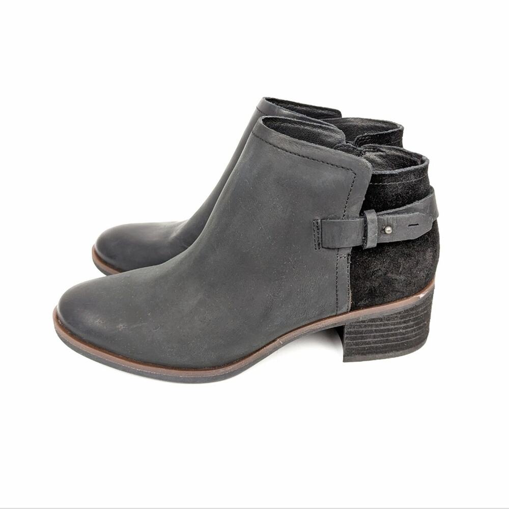 Kork Ease Sonya Booties 7.5 Black Leather Ankle Zip Comfort Casual Classic - Picture 5 of 9